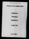 Ville-en-Tardenois. Baptêmes, mariages, sépultures 1740-1792
