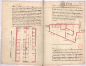 Plan des halles aux pains et harengeries, à Reims 1754 , Plan de la prison de l'archevêché, dite prison de Bonne-Semaine, à Reims 1754