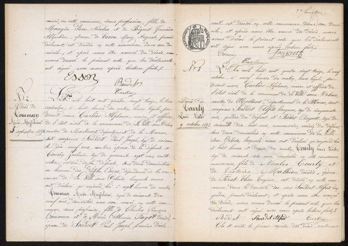 Ville-sous-Orbais (La). Décès 1893-1929