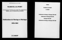 Mareuil-le-Port. Publications de mariage, mariages 1836-1862