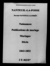 Nanteuil-la-Fosse. Naissances, publications de mariage, mariages, décès 1843-1852