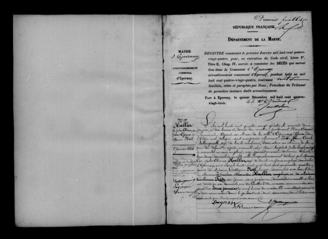 Épernay. Décès 1884