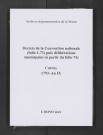 Décrets de la Convention nationale (folios 1-73) puis délibérations municipales (à partir du folio 74)