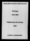 Baslieux-sous-Châtillon. Mariages, publications de mariage 1814-1822