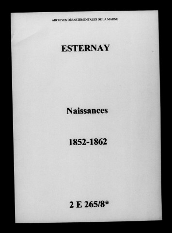 Esternay. Naissances 1852-1862
