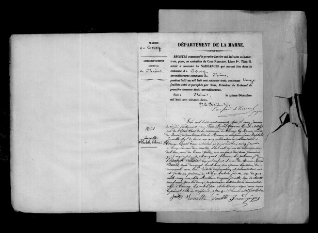 Cernay-lès-Reims. Naissances, mariages, décès, publications de mariage 1863-1872