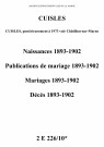 Cuisles. Naissances, publications de mariage, mariages, décès 1893-1902