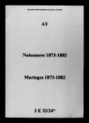 Ay. Naissances, mariages 1873-1882