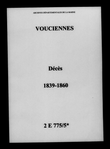 Vouciennes. Décès 1793-1860