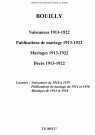 Bouilly. Naissances, publications de mariage, mariages, décès 1913-1922