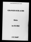 Granges-sur-Aube. Décès an XI-1862