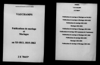 Vauchamps. Publications de mariage, mariages an XI-1862