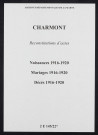 Charmont. Naissances, mariages, décès 1916-1920 (reconstitutions)