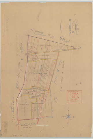 Gizaucourt (51274). Section B1 échelle 1/2500, plan mis à jour pour 1934, plan non régulier (papier)