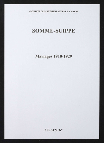 Somme-Suippe. Mariages 1910-1929