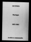 Outines. Mariages 1853-1863