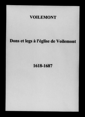 Voilemont. Baptêmes, mariages, sépultures 1644-1694