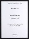 Marigny. Mariages 1893-1899 et 1901-1929. Naissances 1900