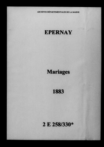 Épernay. Mariages 1883