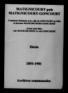 Matignicourt-Goncourt. Décès 1893-1901