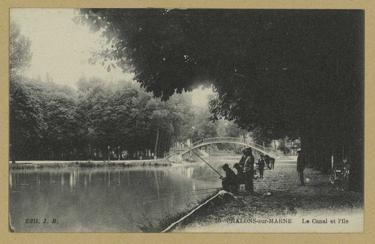 CHÂLONS-EN-CHAMPAGNE. 46- Le canal et l'Ile. (02 Château-Thierry, J. Bourgogne, imp. édit.). Sans date 