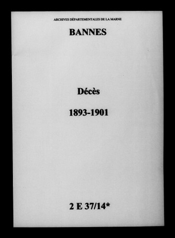 Bannes. Décès 1893-1901