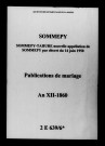 Sommepy. Publications de mariage an XII-1860