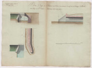 Route n° 4 de Paris à Strasbourg : plan coupe et élévation du 2ème pont à reconstruire à neuf vis à vis le village de Marolle entre Vitry et Saint Dizier, 1784