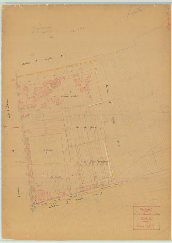 Frignicourt (51262). Section A1 échelle 1/1250, plan mis à jour pour 1936, plan non régulier (papier)