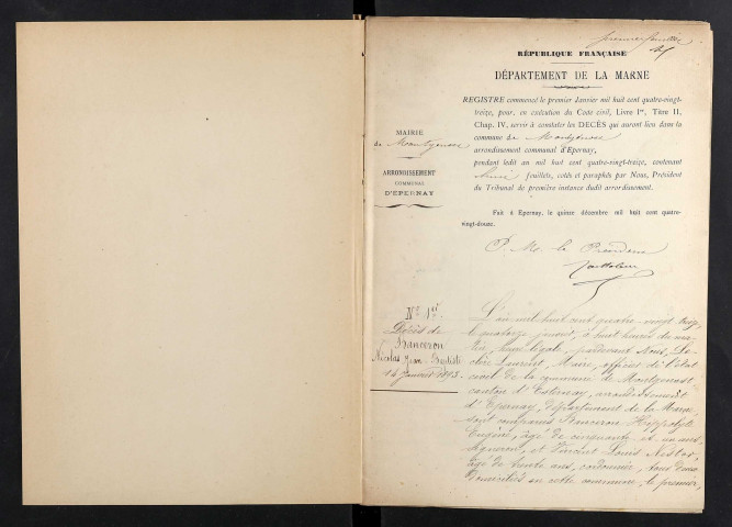 Montgenost. Décès 1893-1927