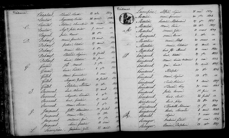 Louvercy. Table décennale 1833-1842