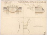 Plan élévation et coupe d'un pont en bois à construire à Sillery1784.