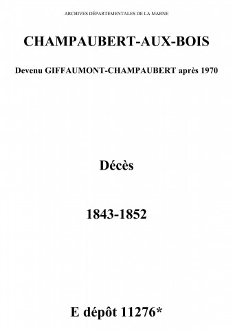 Champaubert-aux-Bois. Décès 1843-1852