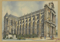 CHÂLONS-EN-CHAMPAGNE. La Cathédrale St-Étienne et le monument aux morts.
Bardey.Sans date