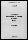Taissy. Naissances, publications de mariage, mariages, décès 1843-1852