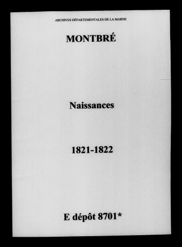 Montbré. Naissances 1821-1822