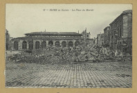 REIMS. 47. Reims en ruines - La Place du Marché / B.F.
(75 - ParisCatala frères).Sans date