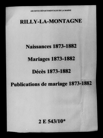 Rilly-la-Montagne. Naissances, mariages, décès, publications de mariage 1873-1882