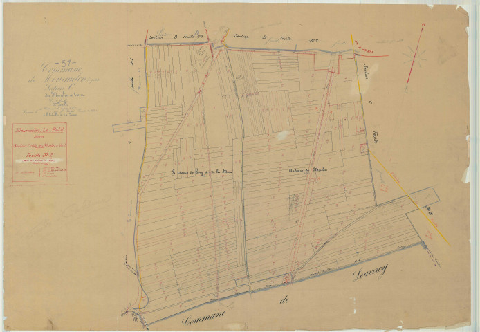 Mourmelon-le-Petit (51389). Section C2 échelle 1/2000, plan mis à jour pour 1934, plan non régulier (papier)