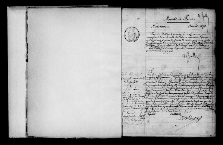 Reims. Naissances 1872