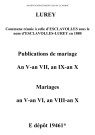 Lurey. Publications de mariage, mariages an V-an X