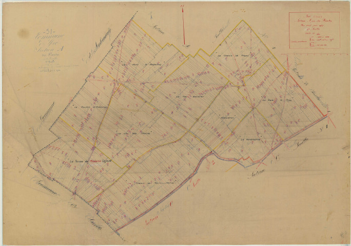 Isse (51301). Section A2 échelle 1/2500, plan mis à jour pour 1937, plan non régulier (papier)