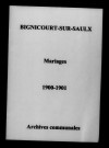 Bignicourt-sur-Saulx. Mariages 1900-1901