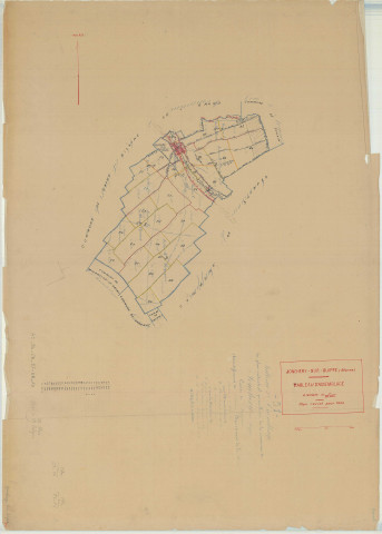 Jonchery-sur-Suippe (51307). Tableau d'assemblage échelle 1/20000, plan mis à jour pour 1934, plan non régulier (papier)