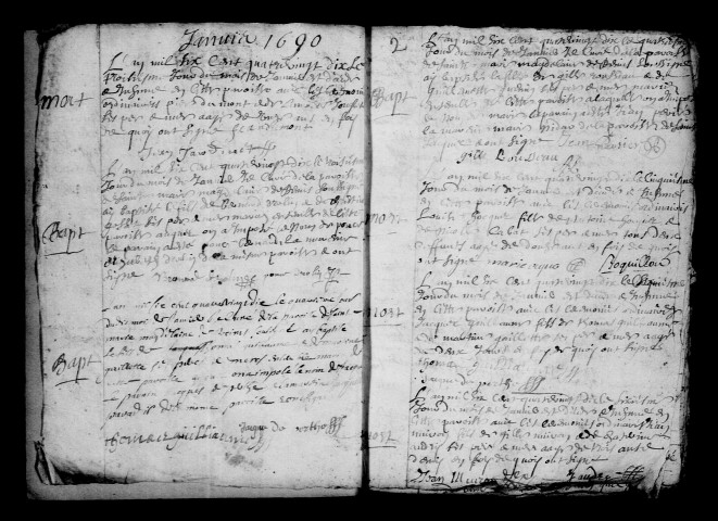 Reims. Sainte-Madeleine. Baptêmes, mariages, sépultures, confirmations 1690-1700