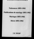 Baslieux-lès-Fismes. Naissances, publications de mariage, mariages, décès 1893-1902