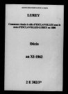 Lurey. Décès an XI-1862