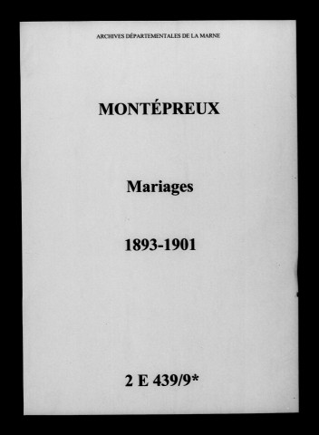 Montépreux. Mariages 1893-1901