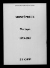Montépreux. Mariages 1893-1901
