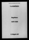 Vandières. Baptêmes 1654-1666